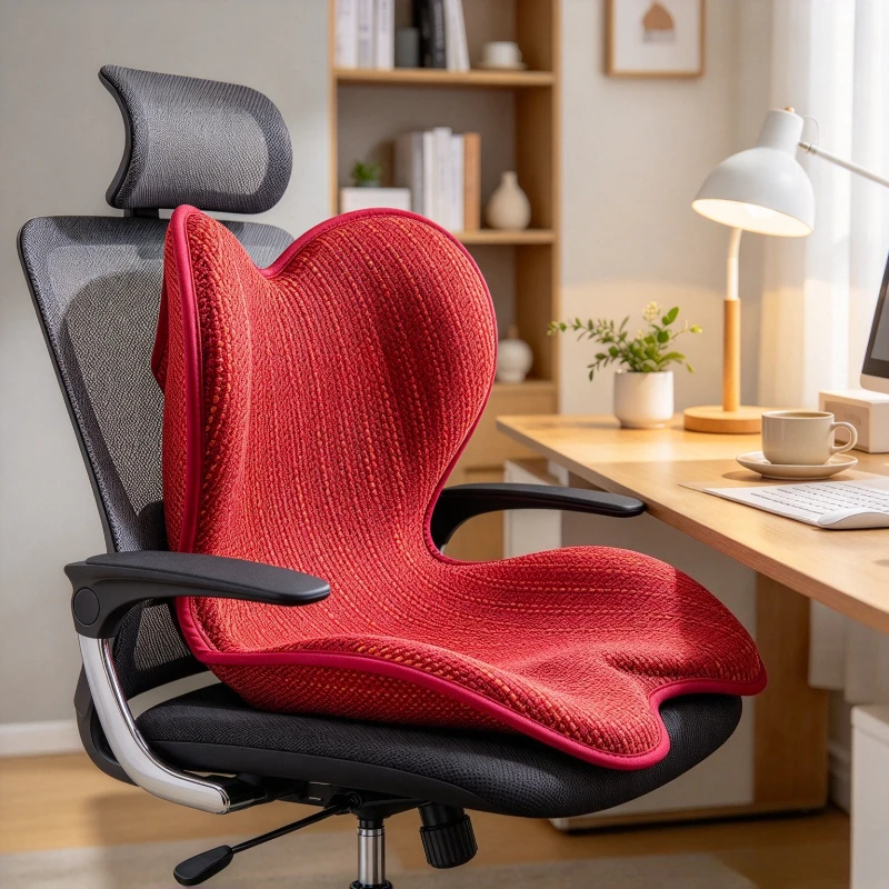 Petal Shaped Seat Cushion Back Support Pad with Five Layer Breathable Mesh Moisture Resistant Fabric Anti Tilt Design for Office