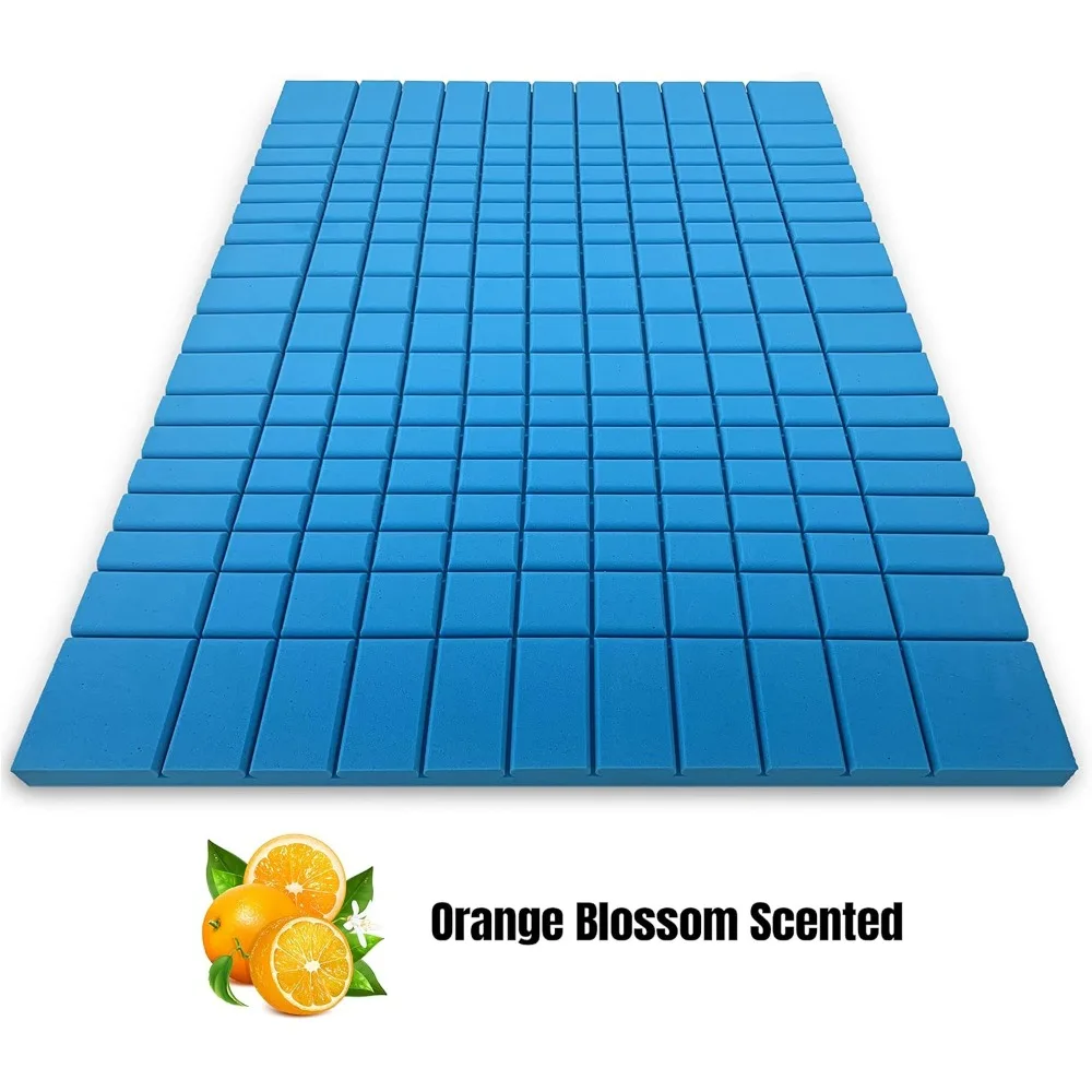 قطعة علوية من إسفنج الذاكرة الفيسكو مقاس 3 بوصات مع رائحة زهر البرتقال ودعم تحديد الوجه للتبريد للمرتبة #3