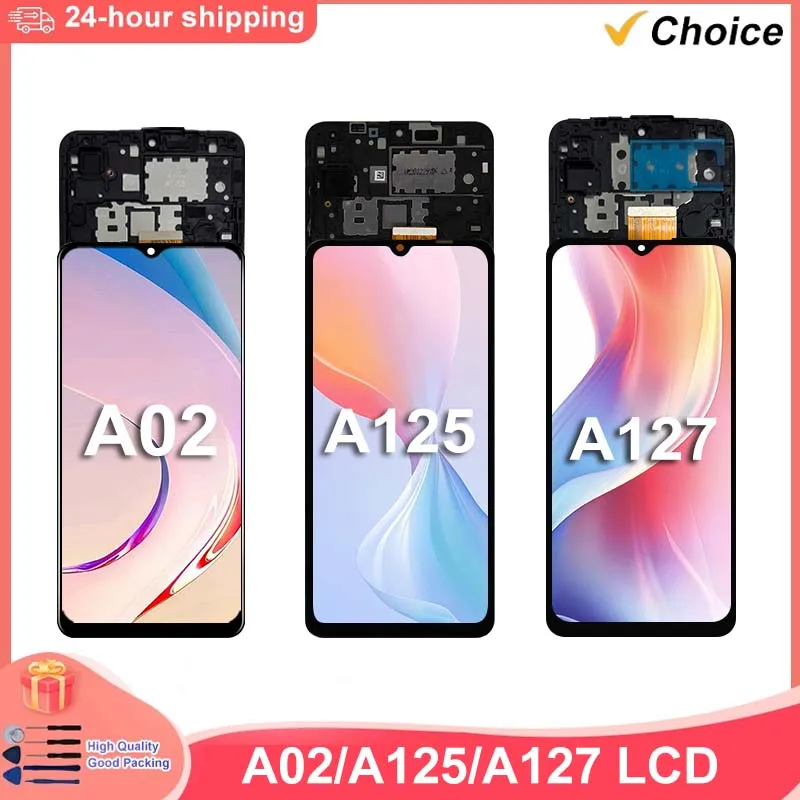 IPS 6,5 Zoll LCD für Samsung Galaxy A12 Nacho SM-A127F/DSN A12 LCD SM-A125F/DSN Touchscreen-Digitizer für A02 Display Ersatzteile