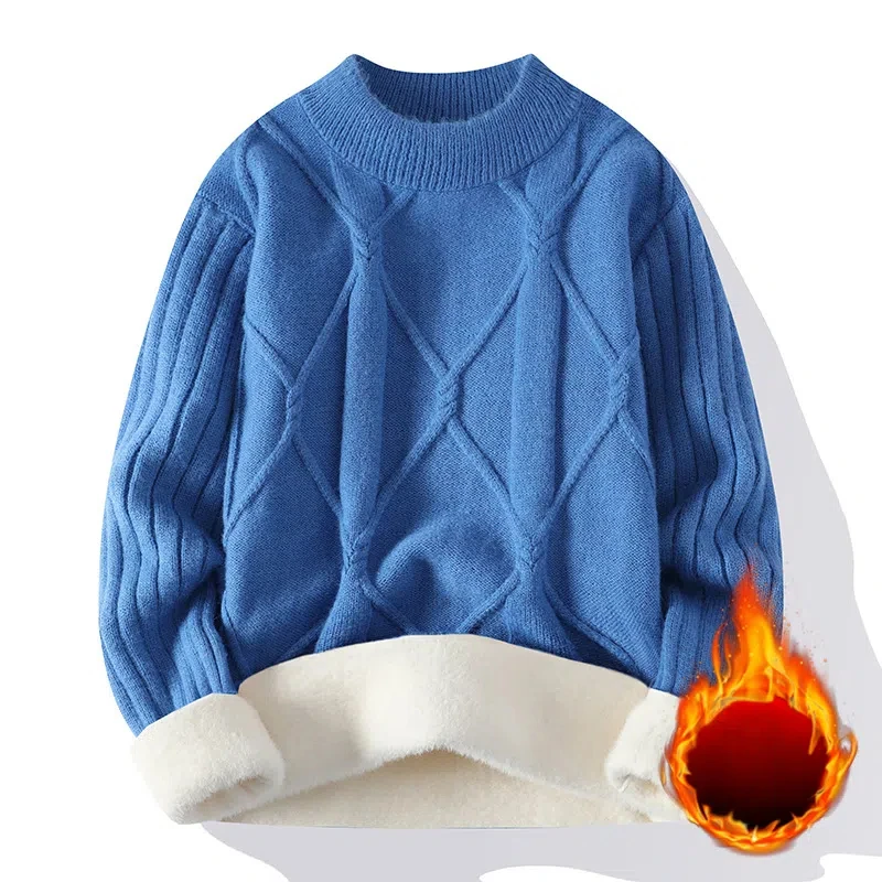 

Мужская одежда, однотонный пуловер с круглым вырезом, свитер с длинными рукавами и завинчивающейся резьбой, вязаный повседневный свитер в стиле ретро, осенне-зимние топы