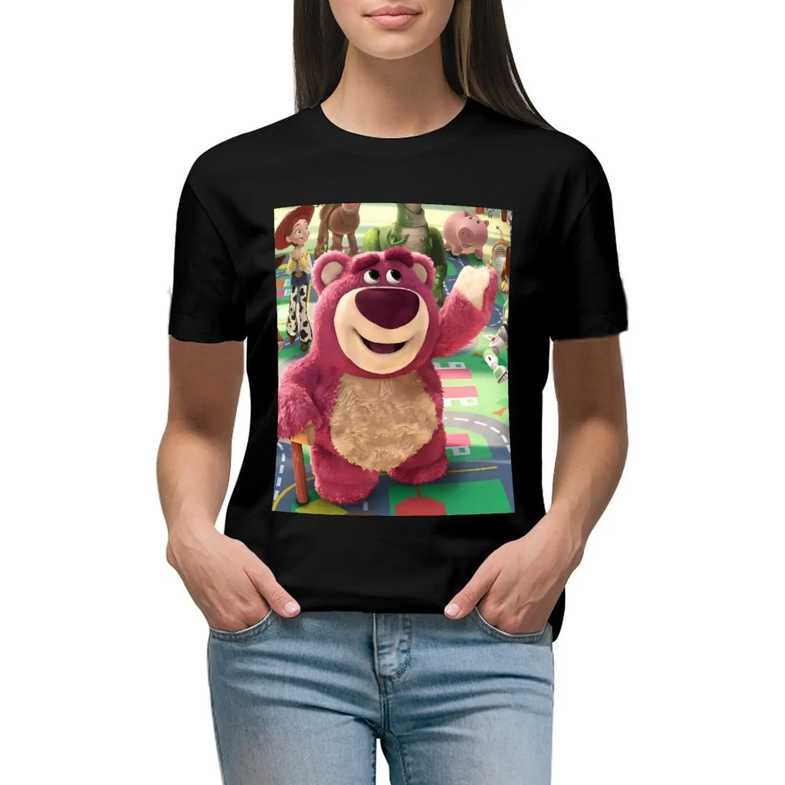 Fashion Toy Story Lotso T-shirt Y2k Women's Clothing Summer Casual Kawaii T Shirts Clothes