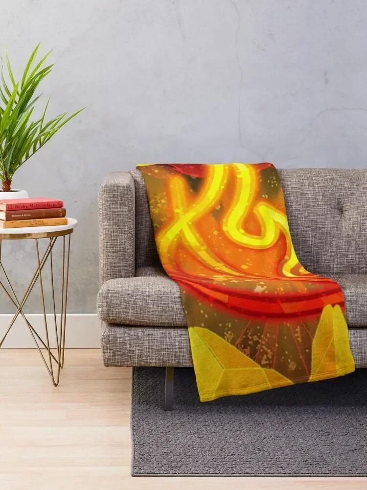 Wizard101 - Fire Cast Symbol Throw Blanket Hairys Cute Blankets