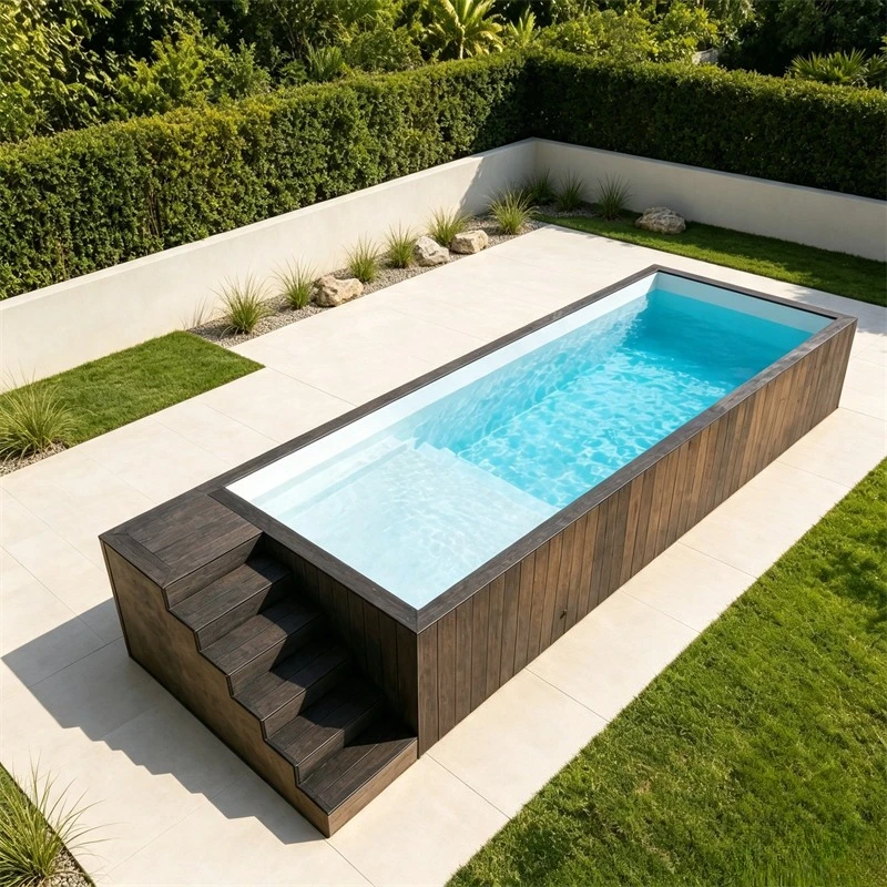 Container Swimming Pool Factory Wholesale Backyard Swimming Pool 20ft Home Family Small Size Outdoor Swimming Pool