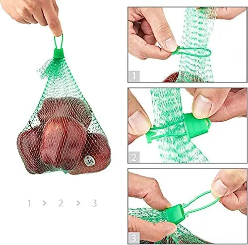 100PCS Seafood Boiling Bags with Loop-Style Closures Reusable Nylon  Mesh Produce Bags Onion Bags, Fruit and Vegetable Bags