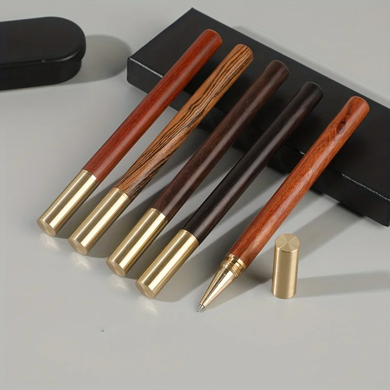 Penne firmate in legno artigianali da 1 pezzo, uso duraturo con ricariche di inchiostro rosso, blu e nero