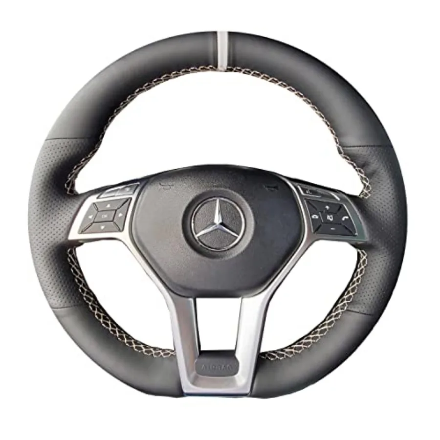 Hand-Stitched Steering Wheel Wrap for Mercedes C-Class W204/E-CLASS W212 W207/SLK-Class C172/CLA-CLASS W117/CLS-Class C218 2012