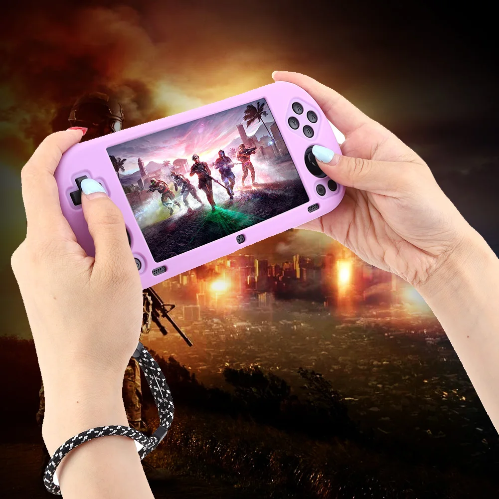 Silicone Protective Case For Trimui Smart Pro Gaming Console Protective Cover Shockproof Soft Skin Cover Case with Lanyard