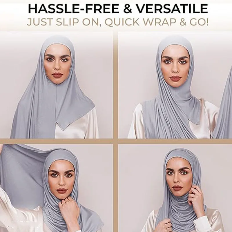 BOHOWAII sciarpa Hijab istantanea per le donne sciarpa testa Jersey Premium musulmana avvolgere morbido turbante traspirante Voile Femme Musulmane