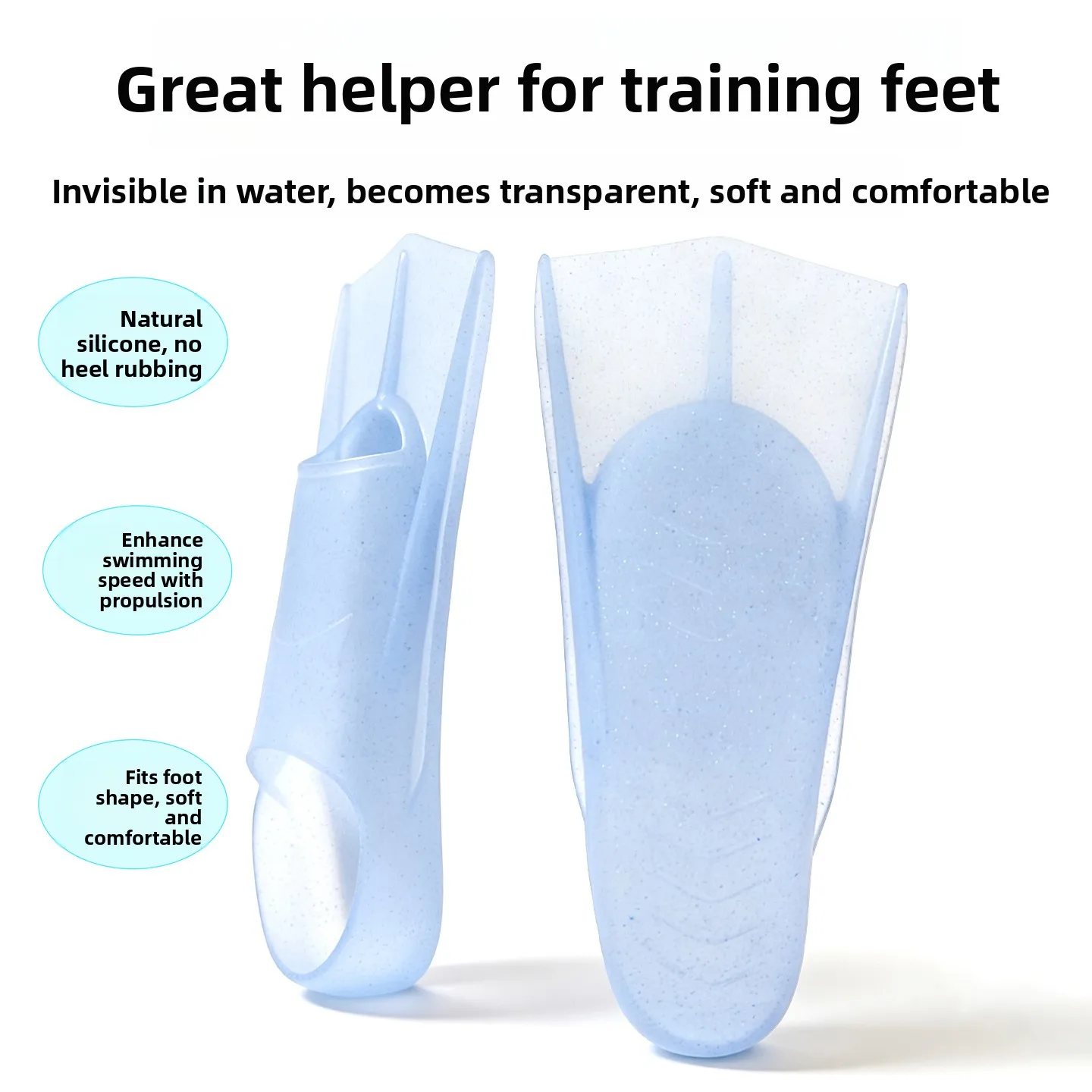 transparent-silicone-swimming-fins-adult-professional-short-training-fins-invisible-diving-equipment-for-freestyle-and-frogst