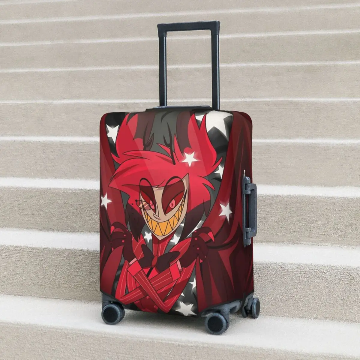 

Alastor The Show Begins Suitcase Cover Protection Elastic Travel Luggage Protector Covers for 18-32 Inch
