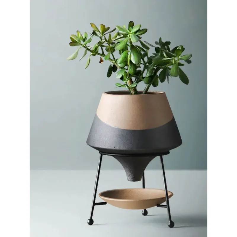 decorazione-per-la-casa-vasi-in-ceramica-piante-succulente-vasi-per-fiori-cornice-in-ferro-ceramico-ruvido-bicolore-soggiorno-decorazione-d'interni