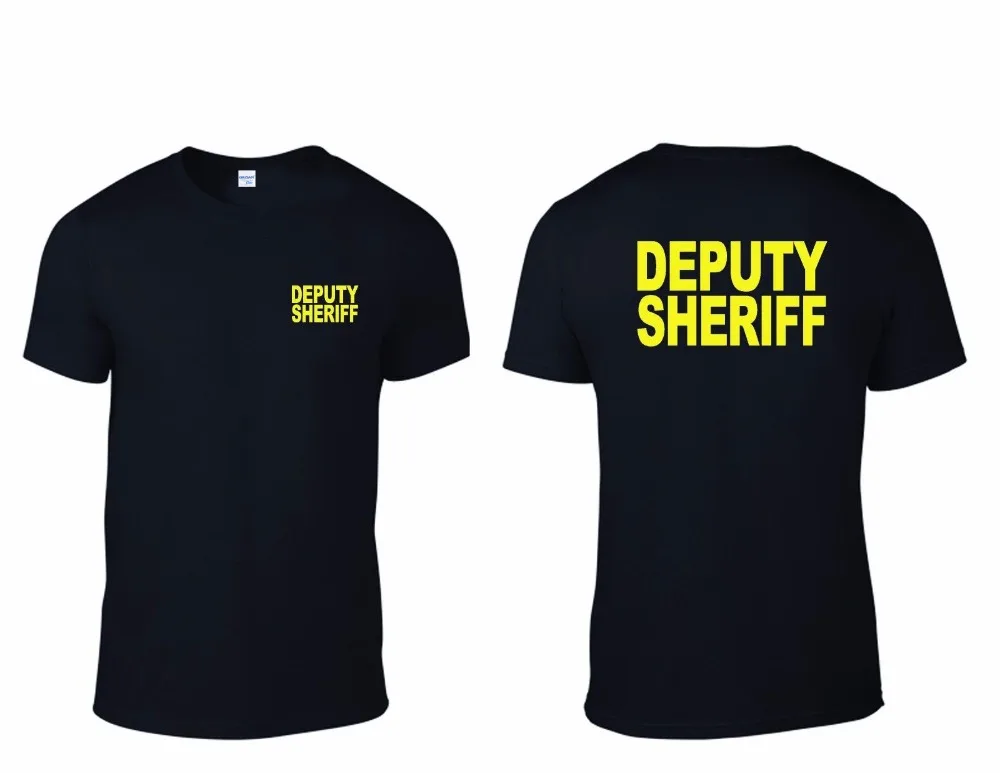 Men T Shirt  Fashion Deputy Sheriff Black And Military Green T-Shirt S- 3Xl Art Tee Shirts Custom Aldult Teen Unisex Classic