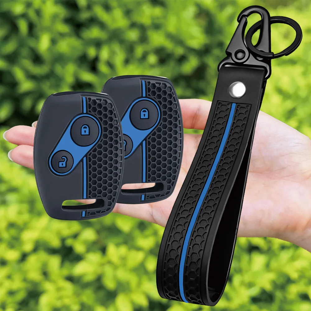 For Honda Jazz Civic Accord CR-V FR-V Stream For Acura CSX Silicone Remote Key Case With Key Ring Holder