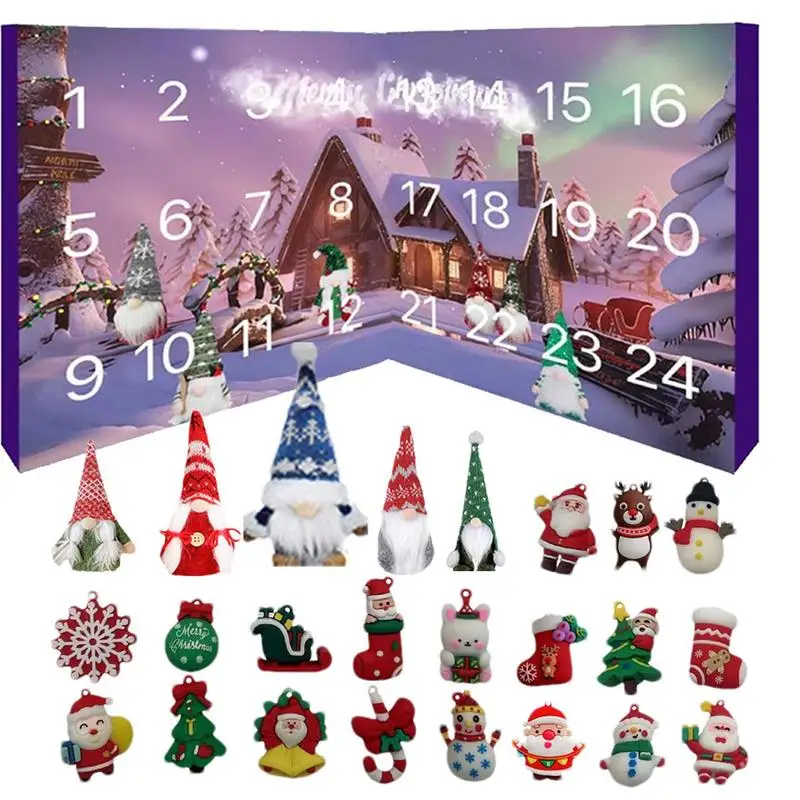 Christmas Decorations Calendar Christmas Advent Calendar Cute Gnome 24 Days Plush Doll Toy 2025 New Year Ornament Kid Party Gift