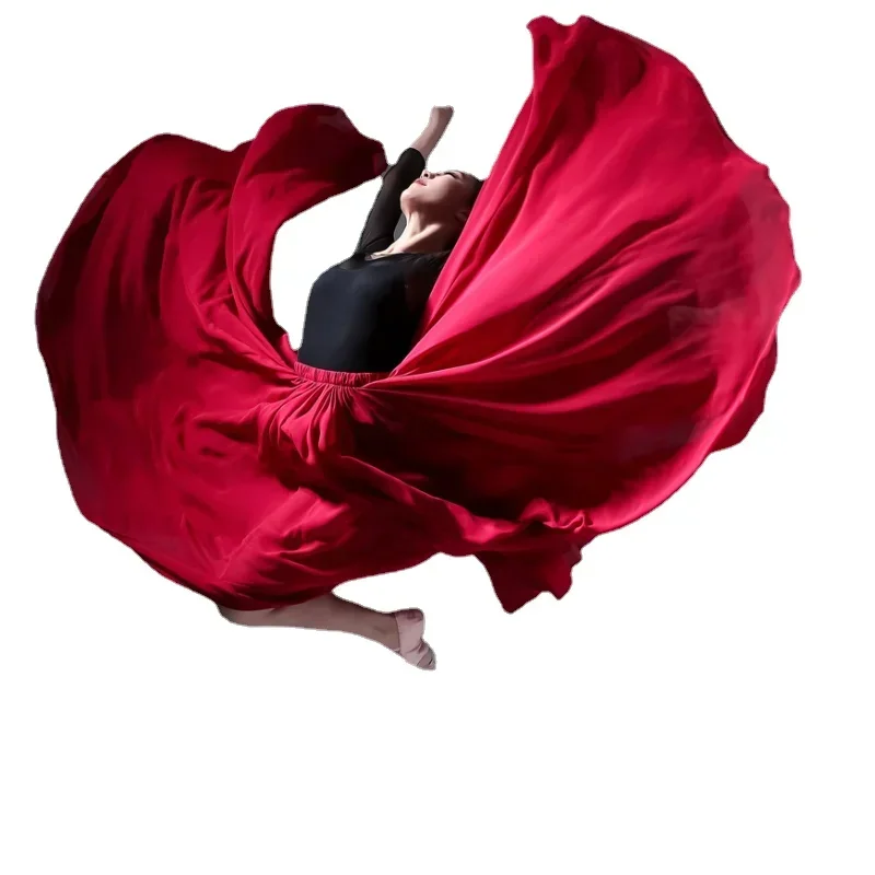 Abiti da danza classica Danza moderna femminile Pratica di danza orientale Gonna lunga di garza Gonna elegante nazionale Gonna ampia altalena