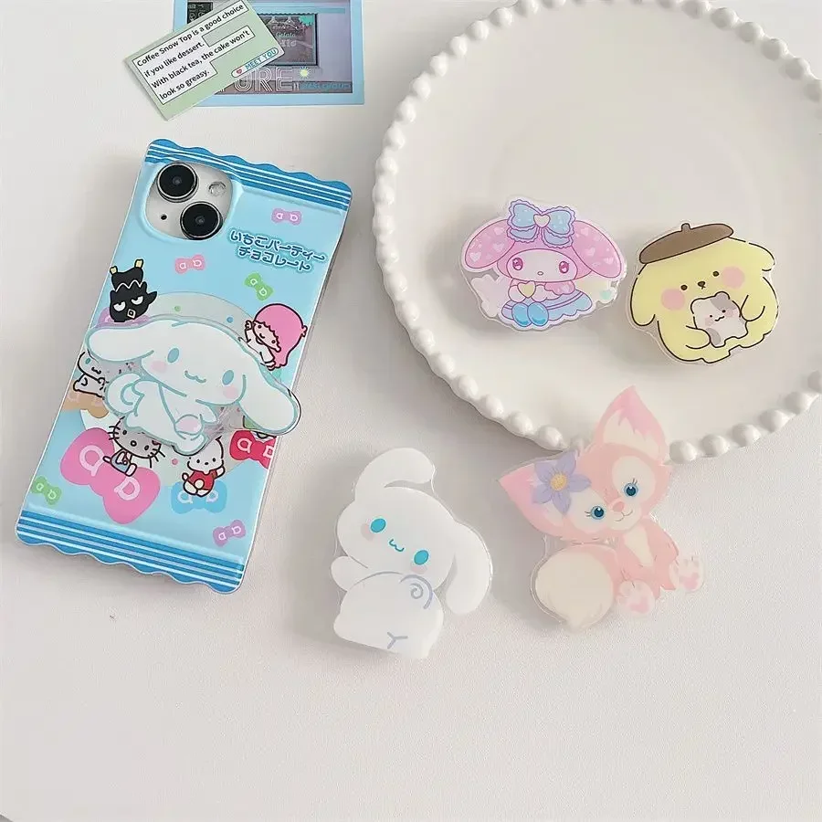 

Sweet Sanrio My Melody Cinnamoroll Anime Mobile Phone Stand Desktop Lazy Stand Cute Cartoon Kuromi Sticker Holder Gifts Toys