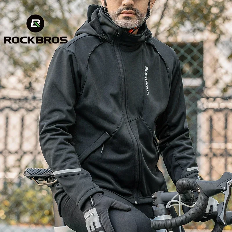 ROCKBROS Fahrradjacke Winter Fahrradbekleidung Thermofleece Langarm Radfahren Fahrradbekleidung Wärmer Winddichte Sportbekleidung