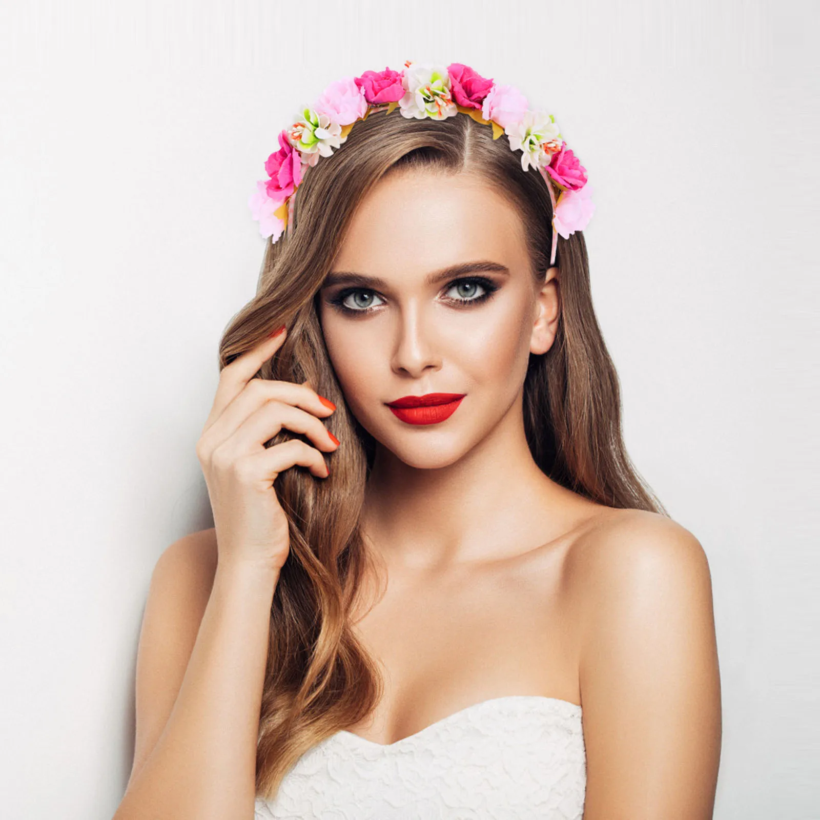 

Artificial Flower Headb Women Accessories Charming Crowns Wreath Tea Party Hair Flowers Fairy Headpiece Wedding Party