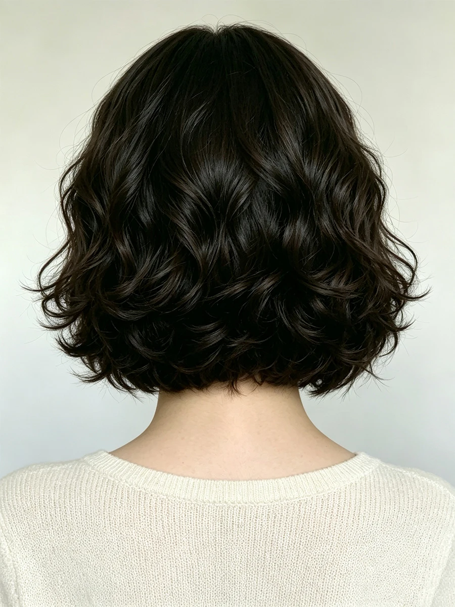 Bangs Layered Color Medium-Length Straight Synthetic Wig for Women, Bob Hairstyle Daily Wig, Perfect Gift for Festivals