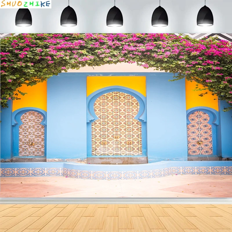 عيد الفطر التوضيح مع مسجد فانوس خلفيات للتصوير الفوتوغرافي الإسلامية الأضحى العربية قصر استوديو الصور خلفية MO-01