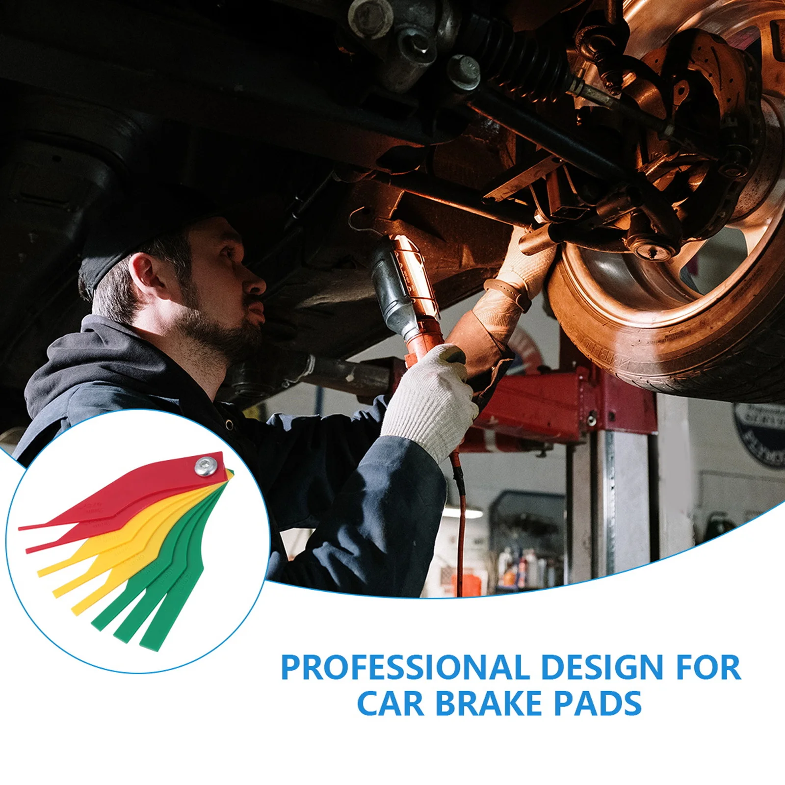 

Car Brake Pad Thickness Gauge Precision Scale Measuring Tool for Brake Pad Depth Detection in Car Service Shops