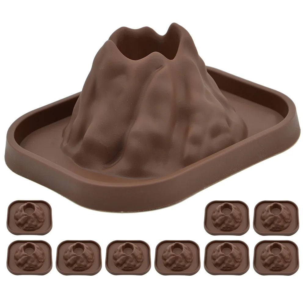 

10 Pcs Volcano Mold Shell Explore Volcanoes Manual Science Models Light Brown Lab Experiments Prop Erupting Toy Child