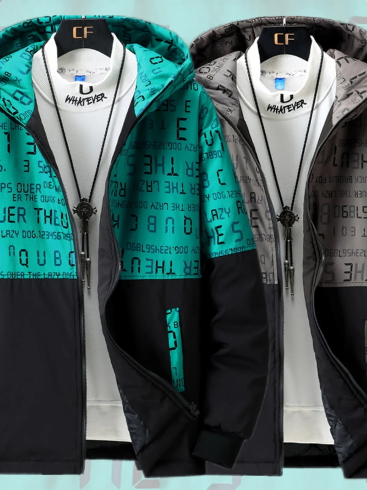 Lightweight Cotton Jaet for Men Hooded Teenager Faionable Urban Sle Polyester Fiber Filled Thin Model Chinese Production