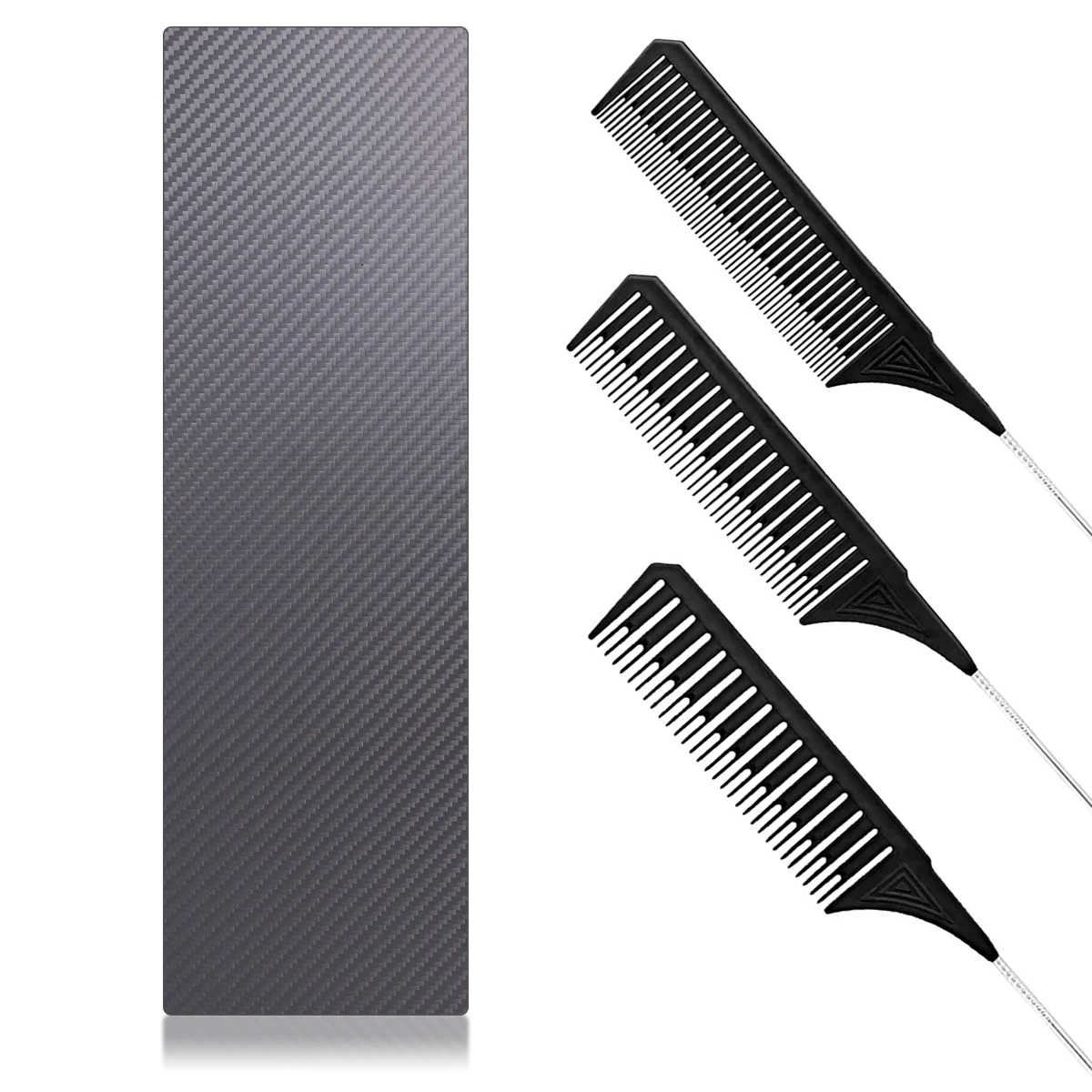 Professional Carbon Fiber Hair Coloring Board & Balayage Board with Highlighting Comb Set - Salon Hair Dye Tools