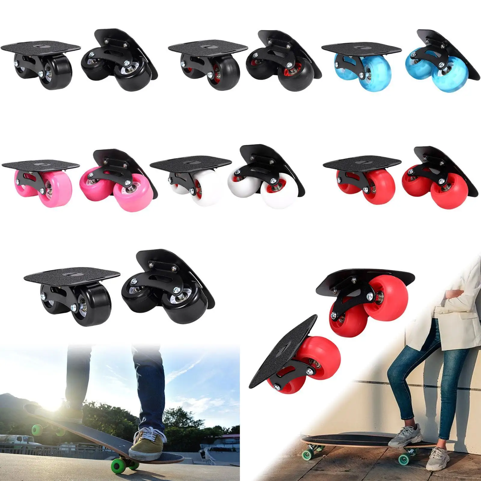 1 Pair Drift Skates Comfortable Fashion Non Slip Road Drift Skates Plate Split Drift Boards for Sliding Sports Outdoor Men Women