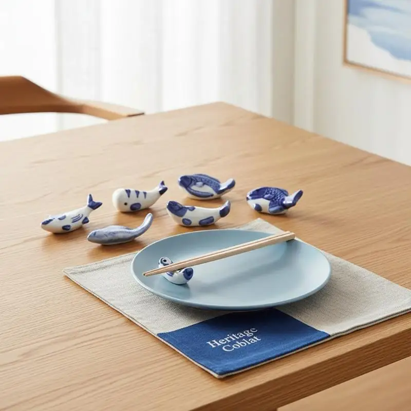 Decorative Ornament Cute Chopstick Holder Ceramic Chopstick Rest Vivid Desktop Decoration For Sushi Restaurant Home Kitchen Foo