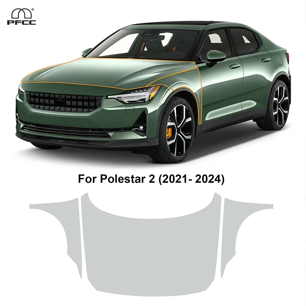 For Polestar 2 2021-2024 TPU Car Paint Protective Film Pre-cut Clear PPF Car Body Anti-Scratch Resistant Invisible Repairable