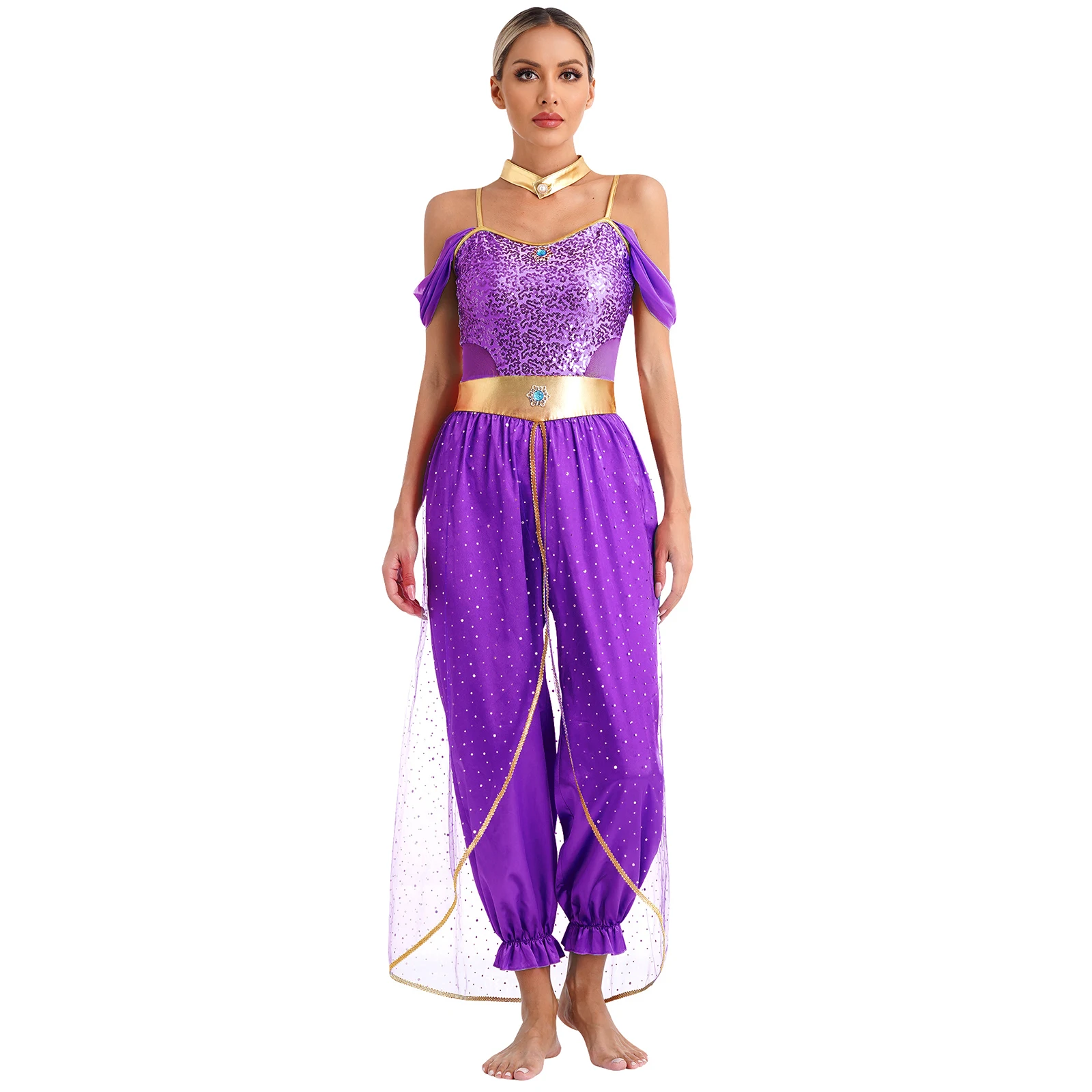 Womens Belly Dance Costume Halloween Carnival Festival Arabian Princess Cospaly Costumes Egypt Indian Oriental Dancing Jumpsuit