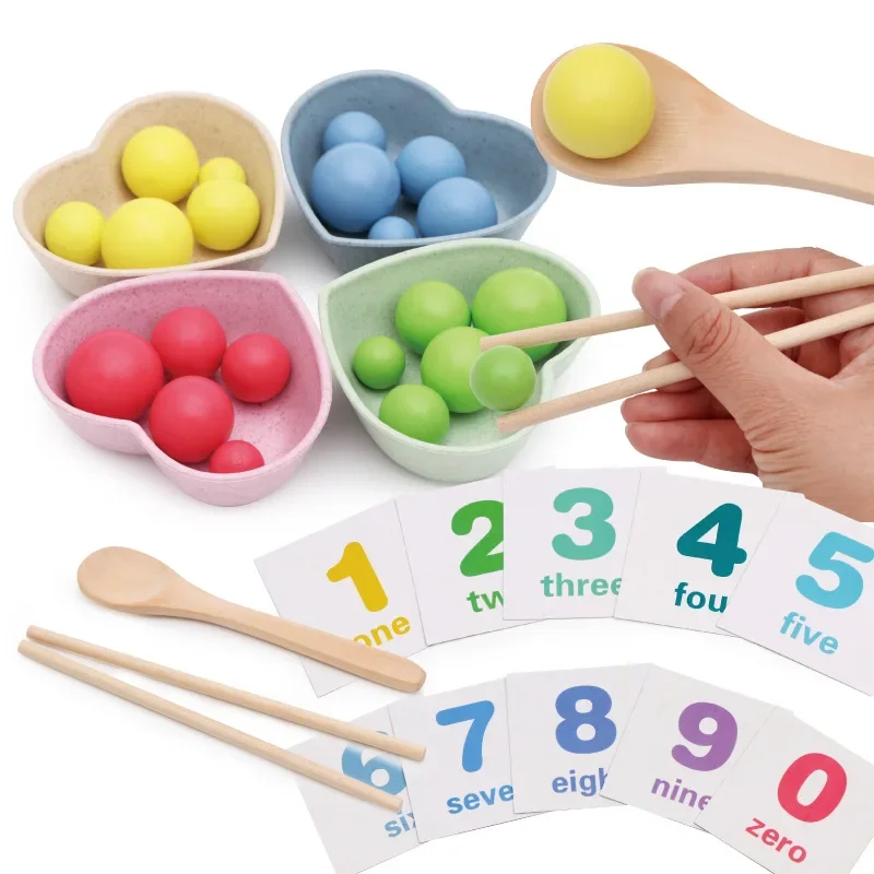 New  Math Wooden Toys Early Educational Clip Beads Multi-functional Learning Toy Montessori Gifts for 