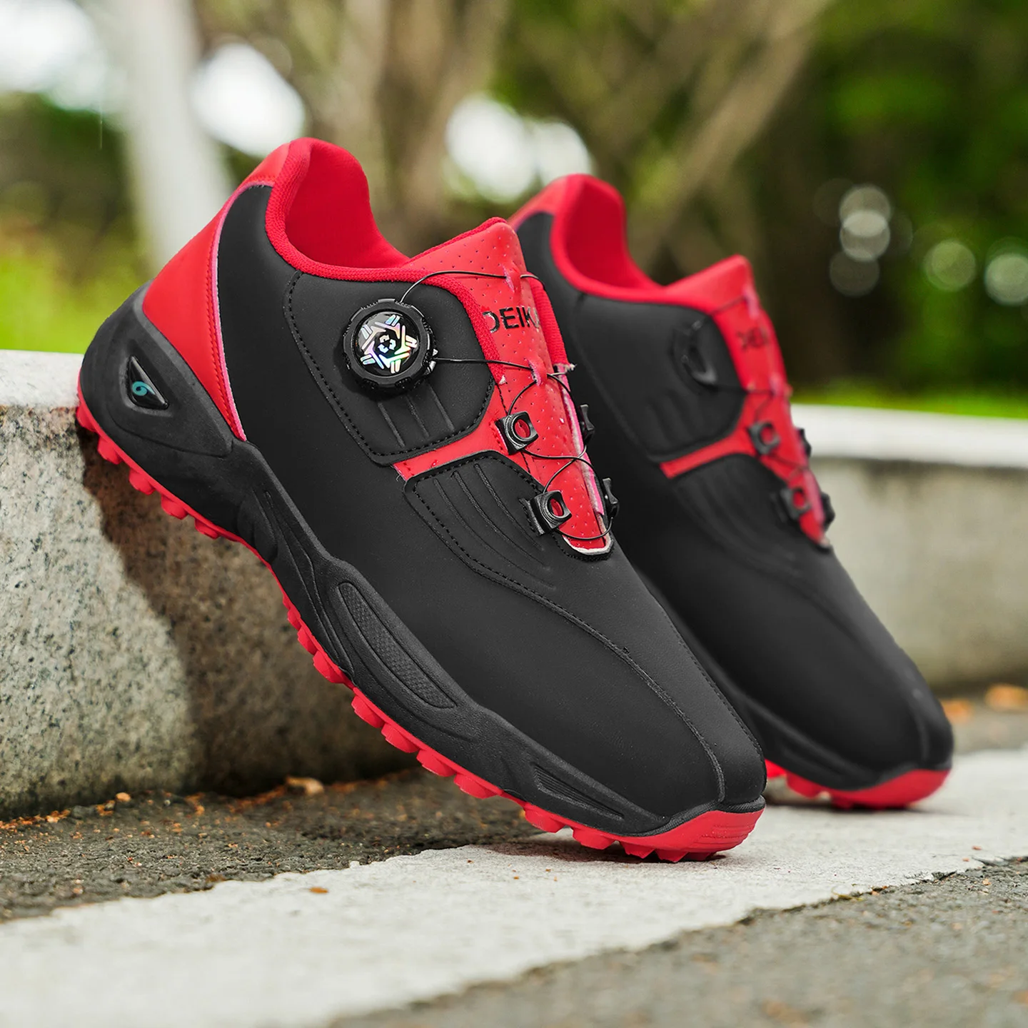 Men's Golf Shoes: High-quality, Non-slip Athletic Shoes with a Rotating Button for Ultimate Comfort!