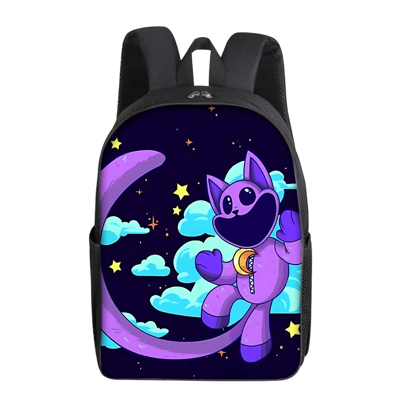 Smiling Crittersed Catnap Kids Backpack Anime Cartoon Printing Boys Teenage School Bag Childern Vogue Cute Storage Knapsack Gift