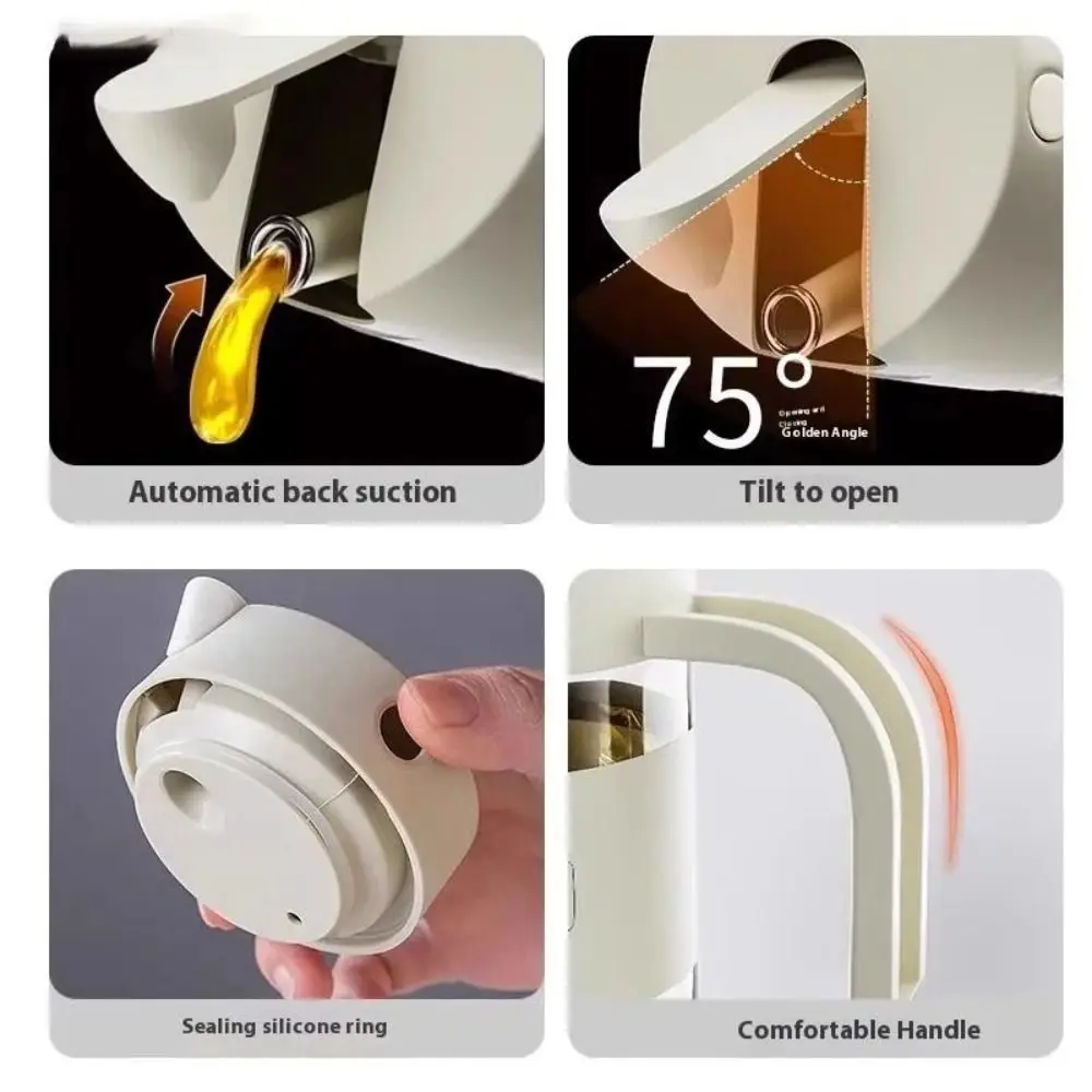 

Дозатор масла без капель, функция распыления боросиликатного стекла, гравитационная бутылка, автоматическое уплотнение, 550 мл, дозатор уксуса, кухонное масло