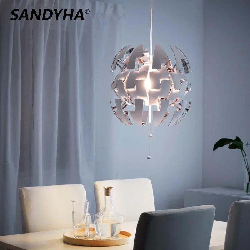 

SANDYHA Nordic Simple Pendant Lights Golden Staircase Children's Bedroom Chandeliers Restaurant Table Bedside Led Hanging Lamp