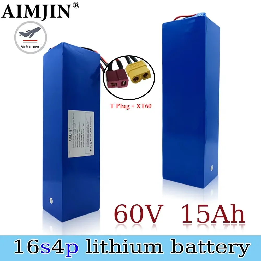 60V 15Ah battery 16S4P 15000mAh 900Wh high-power lithium battery with built-in BMS lithium-ion battery pack