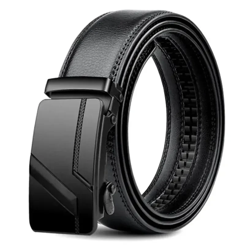 Fashion Business Men Belt Luxury Brand Metal Buckle High Quality Soft PU Leather Belt for Jeans Cargo Pants