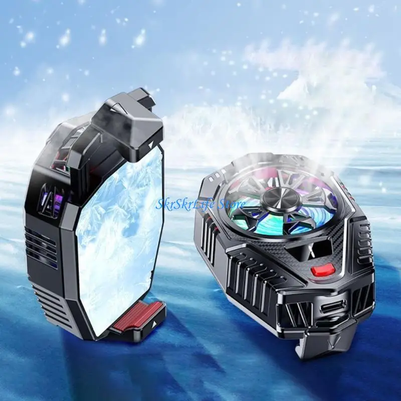 

E65E Phone Coolers Back Clip Cooling Fan ,3 Gear Temperature Phone Radiator Cooling Fan, Gamings Semiconductor Cooling