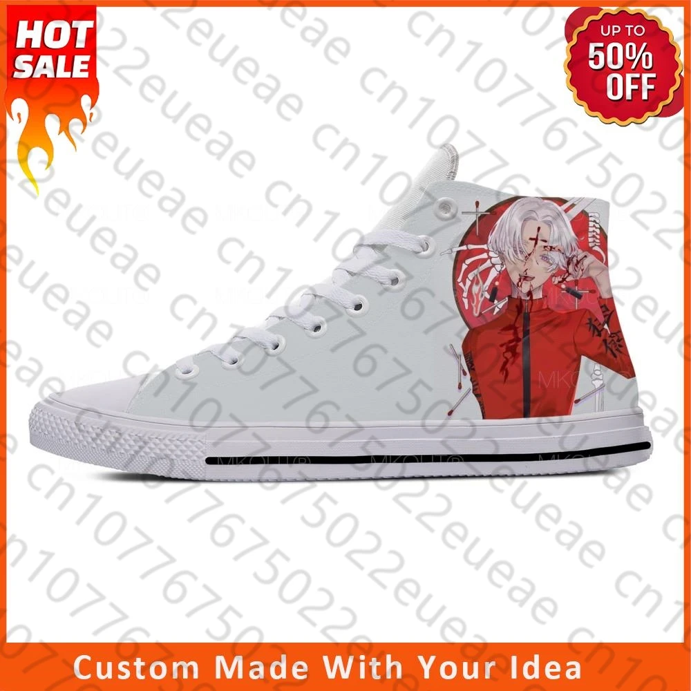 Anime Cartoon Tokyo Revengers Kurokawa Izana Cool Casual Cloth Shoes High Top Lightweight Breathable 3D Print Men Women Sneakers