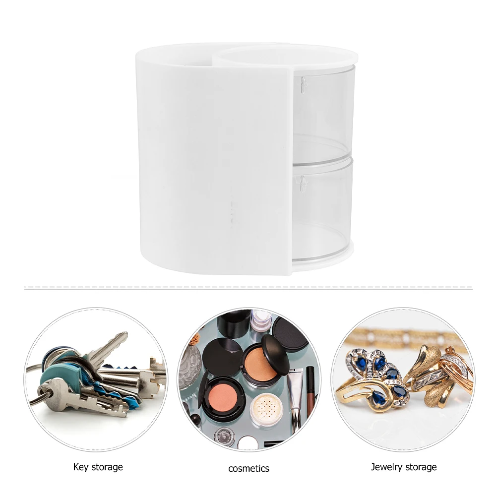 Multilayer Rotating Makeup ganizer Storage Box for Brushes Eyebrow Pencil Holder Bathroom Vanity Countertop Clear Display