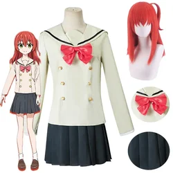Ikuyo Kita Cosplay Anime Bocchi The Rock Ikuyo Kita Cosplay Costume JK Uniform Red Wig Skirt Socks Cos Uniform for Women