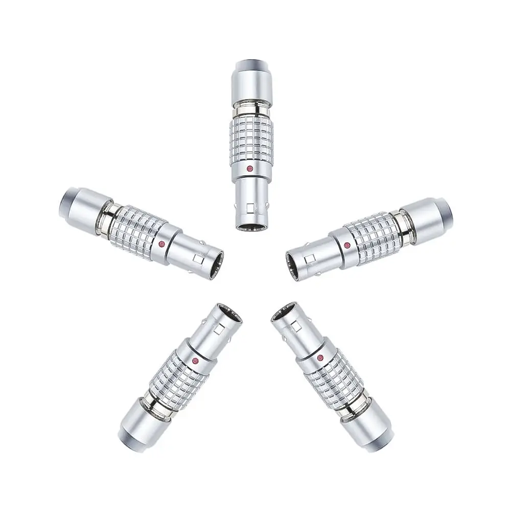 Alvins FGG.0B.302.CLAD42 0B 2 Pin Male Push-Pull Circular Connector for Teradek SmallHD Z-CAM Blackmagic Pyxis, 5PCS