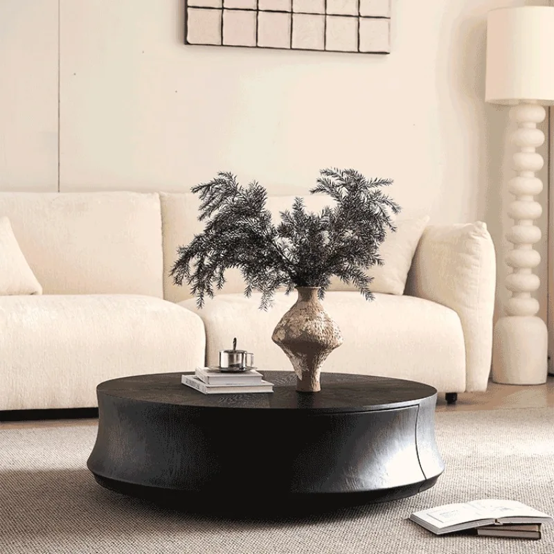 

Кофейный/чайный столик в итальянском стиле из массива дерева, минималистичный, креативный, с черным древесным узором, высококачественный, прочный, простая сборка, для домашнего использования.