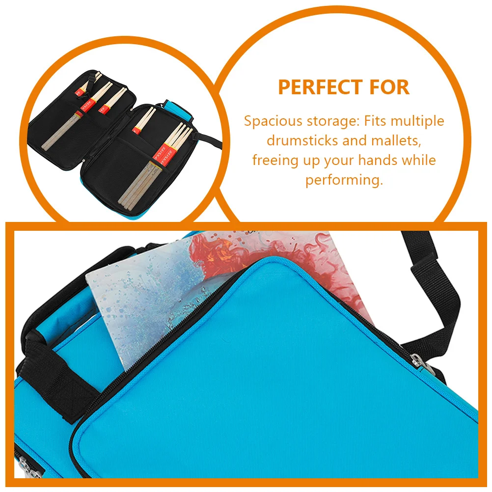 

Drumsticks Mallet Bag for Percussion Hammer Storage Hand Marching Snare Thicken Creative Rack Case Blue