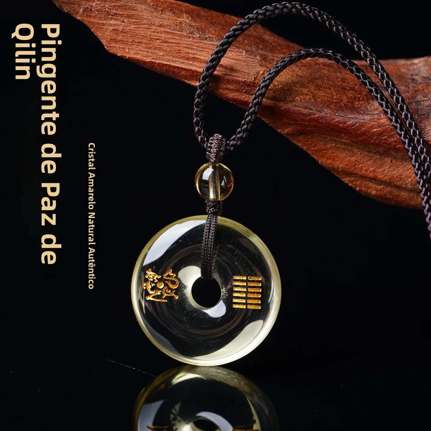 natural-yellow-crystal-pendant-safe-buckle-keychain-unisex-year-gift-five-elements-short-of-soil-compensation-hanging-ornament