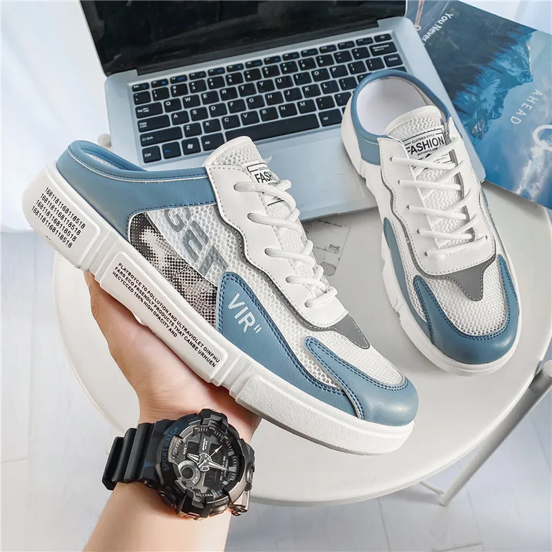 Lazy Person's Flip-flops Men Should Wear Casual Shoes Outside in Summer Mesh Sports Men's Sneaker Covers The with Half Slippers