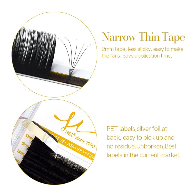 H&L SINCE 1990 16Rows Faux Mink Individual Eyelash Lashes Maquiagem Cilios For Professionals Soft Mink Eyelash Extension