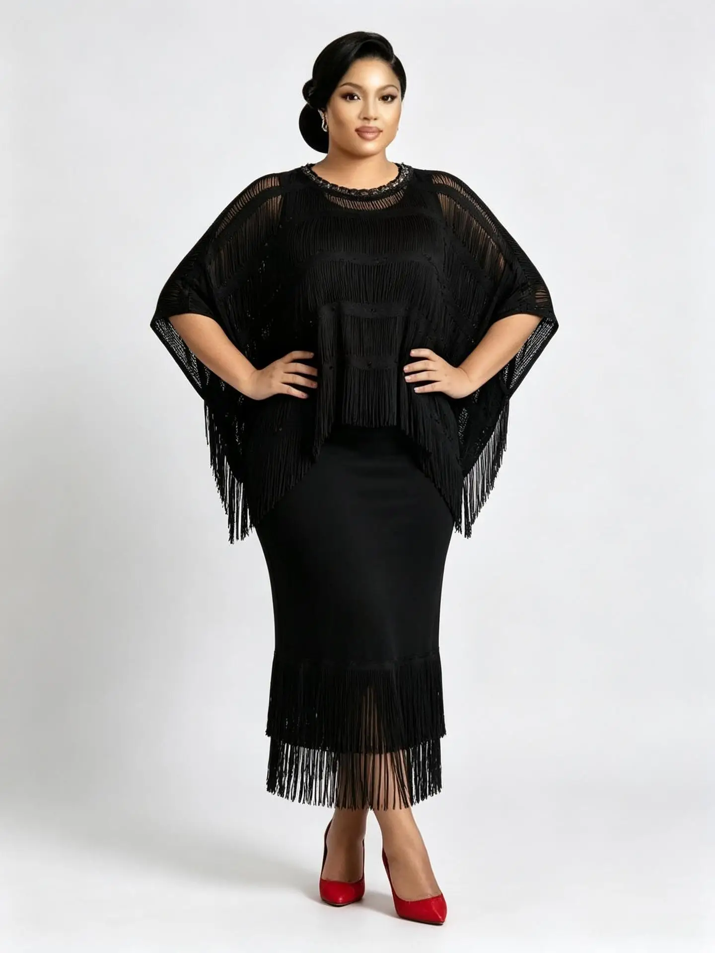 Miyake Fashion Fringed Pleated Loose Suit Summer New Irregular Top Skirt Slim Two-piece Set image 5